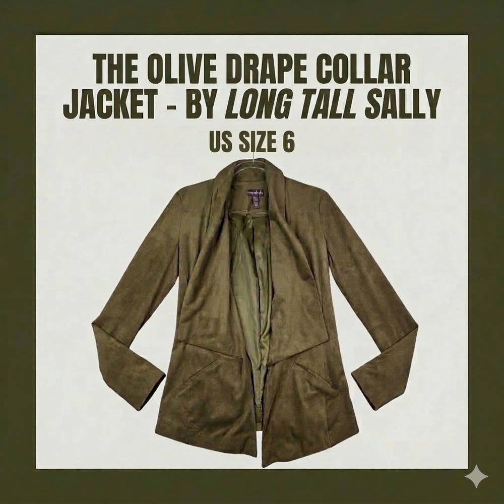 Long Tall Sally Women's Khaki Blazer Jacket Size 8